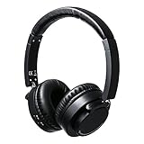 HAISSKY Bluetooth Headset with Built-in Microphone,On-Ear Wireless Stereo Headphone for iPhone iPad Samsung Smartphones PC Tablet, Built-in Mic, Hi-Fi Sound, 3.5mm Audio Slot & Line, 3D Foldable