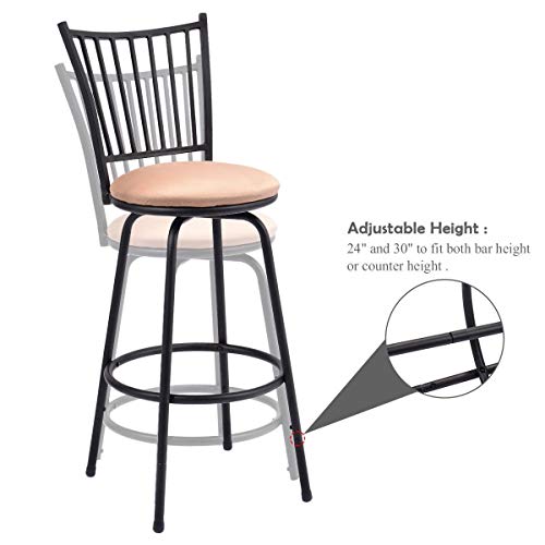 WATERJOY Barstool, Set of 3 Modern Swivel Bar Stool Counter Height Chair Bistro Pub Breakfast Kitchen Stools Chair - Thumbnail 3