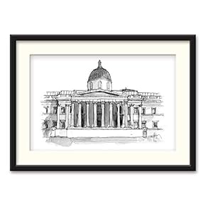 SIGNFORD Black Framed Canvas Wall Art Architectural Drawing...