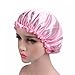 SUJING Soft Satin Sleeping Cap Salon Bonnet Hair Headwear Sleep Bonnet Hair Styling Hat Night Cap (Pink)