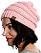 Tough Headwear Womens Winter Hat - Warm Chunky Cable Knit Beanies - Winter Beanie Hats for Women Cold Weather - Beanies Women Pink
