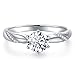Stunning Flame 0.75ct-3.00ct Solitaire Engagement Ring White Gold Plated Sterling Silver Cubic Zirconia Wedding for Women | Excellent Cut, D Color, FL Clarity & Exquisite Polish