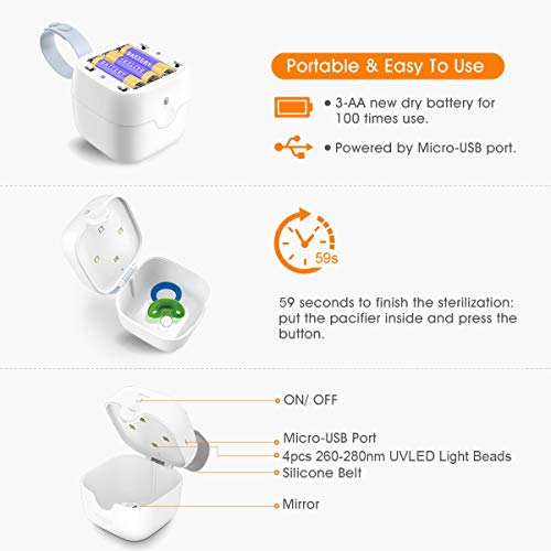 Baby Pacifier Case Sterilizer Portable Nipple Storage Box for Dummy Teether 59S