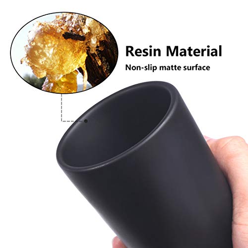 Bathroom Accessories Set, 5 Piece Resin Bathroom Sink Set, Toothbrush Holder, Liquid Soap Dispenser, Soap Dish, 2 Tumblers, Black - Thumbnail 2