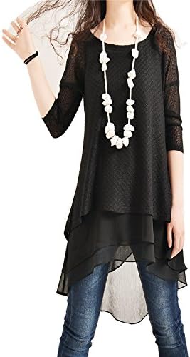 Idea2lifestyle Women's Zen Layered Tunic Dress "Moroccan Breeze" Black