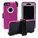 AlphaCell Cover Compatible with iPhone 6 Plus / 6S Plus | Full Body Protection with Carrying Belt Clip (Pink / White)