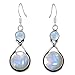 15.00ctw Genuine & Created Gemstone & 925 Silver Plated Dangle Earrings Made By Sterling Silver Jewelry