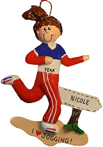 Personalized Jogger Girl Christmas Holiday Gift Expertly Handwritten Ornament