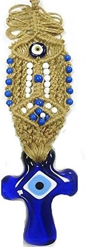 Crystal Florida 12.5 inches high Cross Shaped Evil Eye Office/Home Décor Wall Hanging Ornament/Talisman to Protect The Persons and Their belongings from Envious Looks. #CF76885289