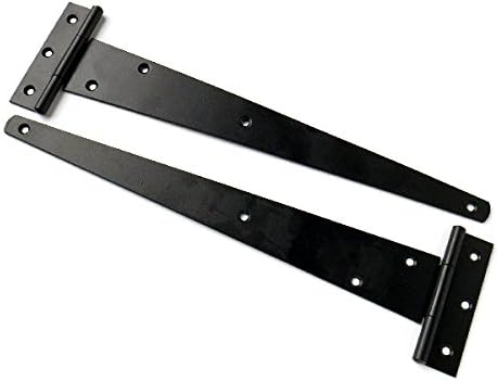 Merriway Light Duty Black Japanned Tee Hinge, BH04384, 250 mm (10 inch), Pack of 2 Piece, 250mm (10")