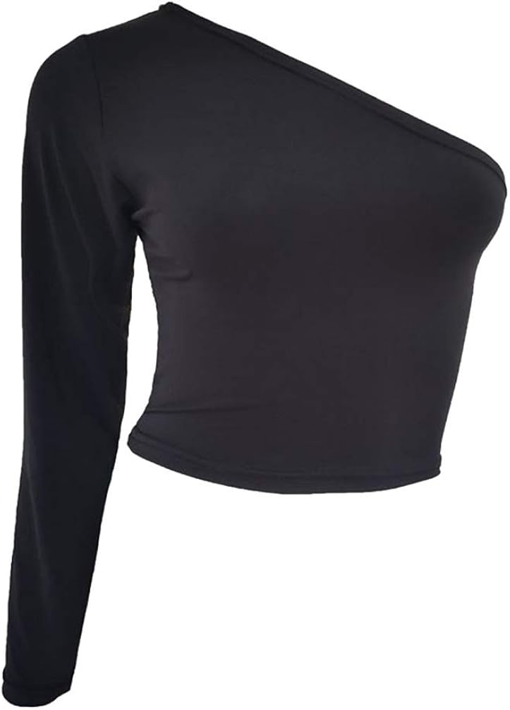 black one shoulder vest top
