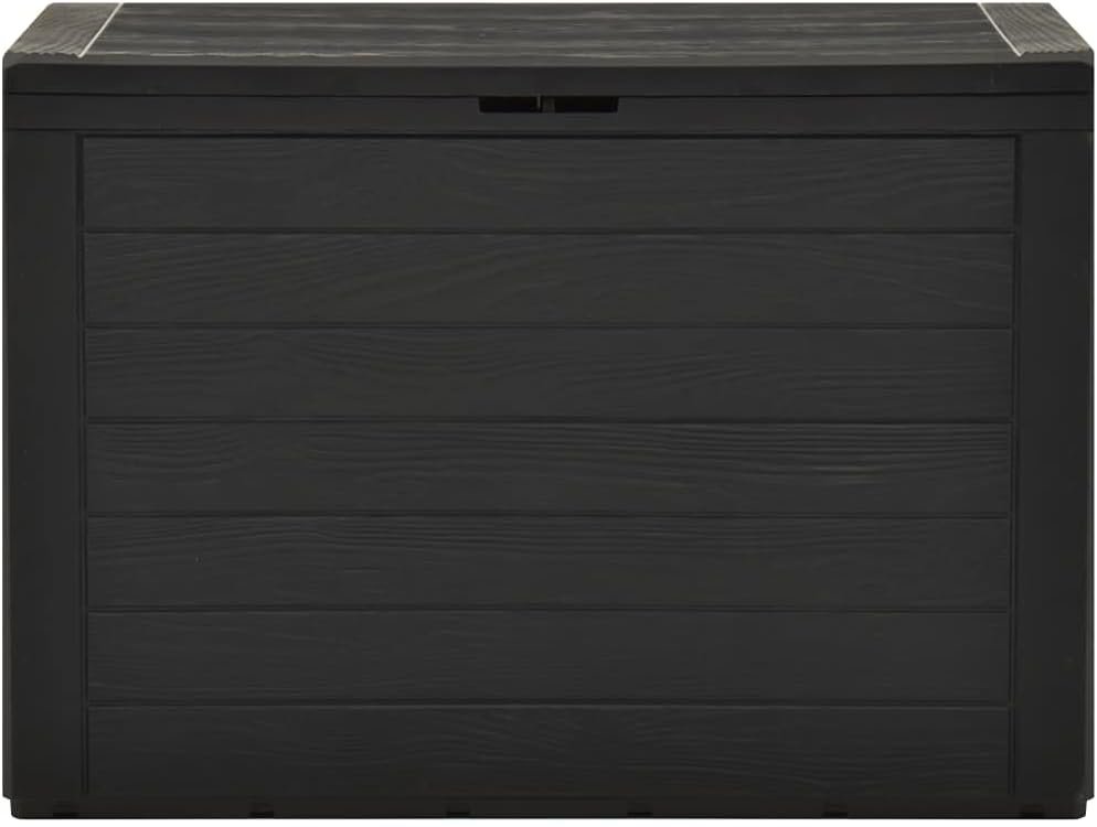 POCREATION 38.7'' x 17.3'' x 21.7'' 50 Gallons Garden Storage Box, Resin Deck Box Container Outdoor Pool Patio Furniture for Pool Accessories, and Storage for Outdoor Toys (Black): Home & Kitchen