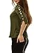 Allegra K Women Lace Up Sleeves Top