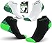 Physix Gear Short Compression Socks for Men & Women - Best Low Compression Socks Women & Men with Arch Support, Ideal for Running, Plantar Fasciitis Relief, and Swelling - Ankle, Green/White, L/XL