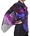 Fashion Nebula Galaxy Twinkle Stars Print Chiffon Scarf Purple
