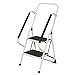 SUPPORT PLUS Folding 2-Step Safety Step Ladder with Padded Side Handrails