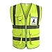 XIAKE 9 Pockets Class 2 High Visibility Reflective Safety Vest for Men Women,Meets ANSI/ISEA Standard(Yellow,Small)