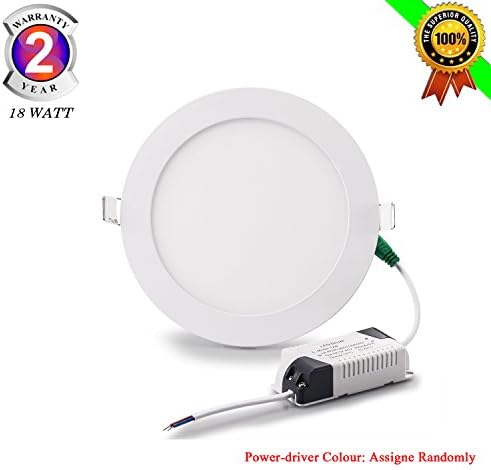 18W Flat LED Panel Light, Gianor Ultra-Thin Non-Dimmable Round LED Recessed Panel Light Warm White(3000K)Back Hole Size,205MM for Home/Office/Commercial Lighting(AC85-265V)