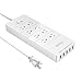 NTONPOWER Surge Protector Power Strip 5 ft Long Heavy Duty Extension Cord 8 Wide-Spaced Outlets and 5 USB Ports for Wall Mount TV Refrigerator ETL Listed