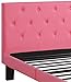 Poundex PU Upholstered Platform Bed, Twin, Pink