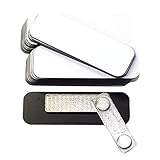 Name Tag / Badge Blanks - 25 Pack - White 1" X 3", Round Corners, Magnetic Backing