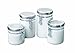 Anchor Hocking 4-Piece Ceramic Canister Set with Clamp Top Lid, White