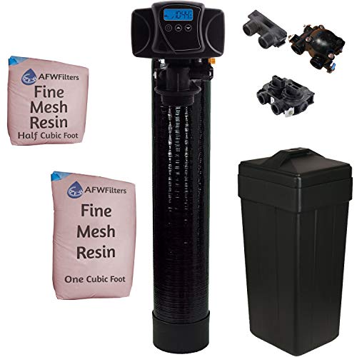 Fleck IRON Pro 2 AFW Filters Combination Water Softener Iron Filter 5600SXT Digital Metered Valve for Whole House (48,000 Grains, Black)