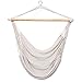 Finether Mesh Hammock Chair Swing, Netted Swing Chair Swing Seat Rope Hanging Chair for Any Indoor or Outdoor Spaces, 300 lbs Weight Capacity,White