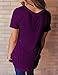 Imily Bela Womens V Neck T Shirts Summer Casual Short Sleeve Loose Tshirts Side Slit Basic Tees ( Purple, Medium)