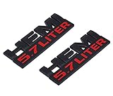 Aimoll 2pcs 5.7 Liter Hemi 3D Logo Decal Emblem for Side Pillar Door Fender Trunk Emblem Badge Plate Decal with Sticker Set for Dodge Charger Ram 1500 Challenger Jeep Grand Cherokee (Black)