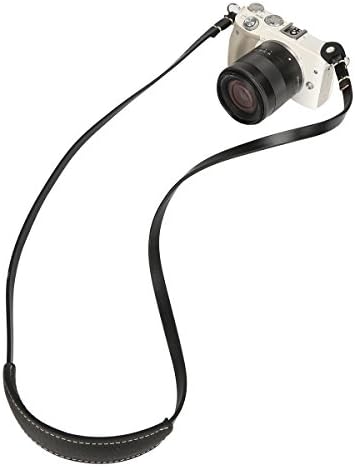 candyanglehome Genuine Leather Camera Shoulder Neck Strap Belt with Lengthened for Leica, Panasonic Canon, Sony, Nikon, Fujifilm, Black