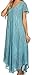 Sakkas 14802 - Faye Cap Sleeved Rayon Caftan Cover Up Dress - Turquoise - OS