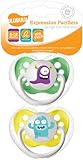 Ulubulu Expression Pacifier Set, Unisex, Purple and Light Blue Monster, 6-18 Months