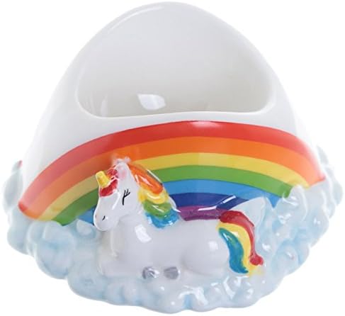 Cute Novelty Ceramic Rainbow Unicorns Egg Cup Gift Boxed - Breakfast Gift Dining