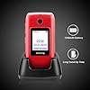 Ushining-Senior-Flip-Mobile-PhoneBig-Button-Mobile-Phone-For-ElderlyDual-SIM-Unlocked-Card-Long-Standby-with-28-Large-Screen-SOS-Button-FM-Radio-Torch-and-Charging-Cradle-Red USHINING Senior Flip Mobile Phone,Big Button Mobile Phone For Elderly,Dual SIM Unlocked Card Long Standby with 2.8…