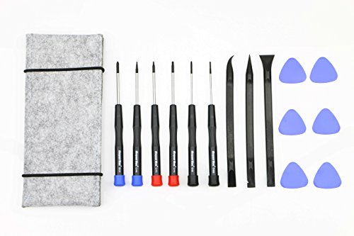 15 Pcs MacBook Repair Tool Kit , Screwdrivers, Opening pick, Plastic Spudger and Tool Bag for MacBook Air Retina Pro