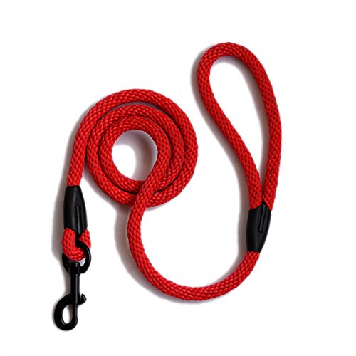 lynxking Braided Rope Dog Leash Pet Dog Lead Leash Dog Traction Rope Leashes Dog Walking Training Lead for Medium Large Dogs (4Feet Red)