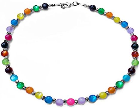 Tiger Tail Jewellery Multi-Coloured Cat's Eye Costume Fashion 41 cm Bead Necklace.