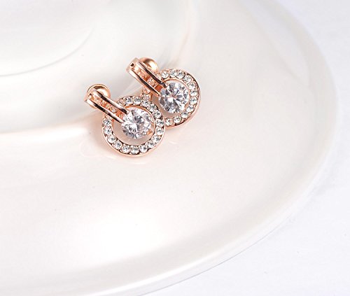 aaishwarya 18k rose gold plated austrian crystal stud earrings for women/girls