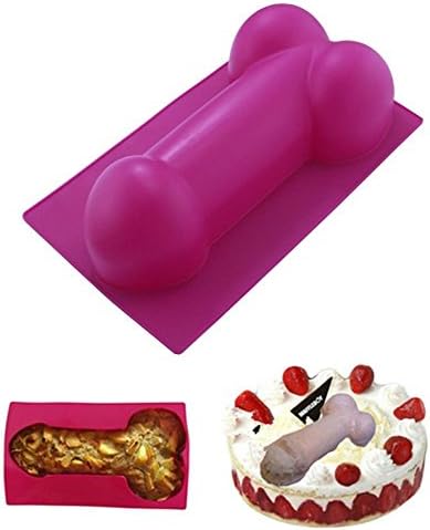 1 Pcs Pink Big Large Shape Silicone Mold for Birthday Single Party Hilarious Funny Baking Pan Handmade DIY Mousse Chocolate Fondant Soap Cake Ice Cube Mould Tool Novelty Cake Pans Set