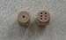 50 wooden dice (14mm, pips) with 2 Dice Bags