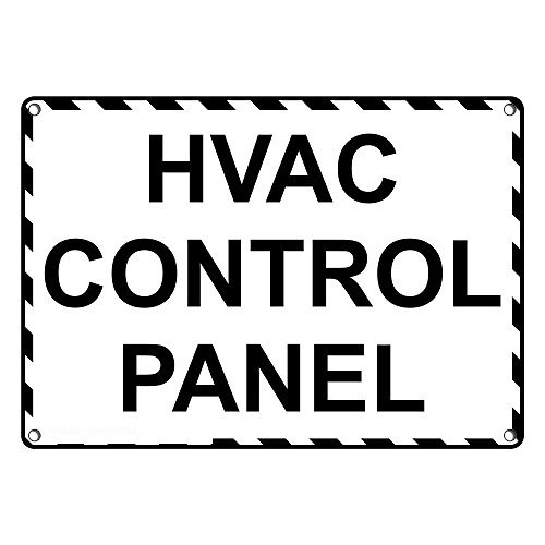 Weatherproof Plastic HVAC Control Panel Sign with English Text