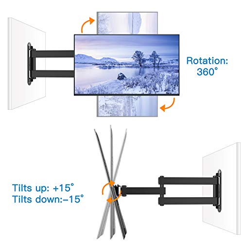 image for PERLESMITH Full Motion TV Wall Mount Bracket for Most 13-39 Inch TVs &