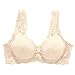 Intimate Portal Women Danielle Wire Free Pocketed Bra Wireless Comfort with Pockets Beige 36C