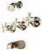 Trim Kit for Porcelain 3-handle Shower Valve, Fit Price Pfister Compression Stem Shower, Satin Nickel Finish -By Plumb USA