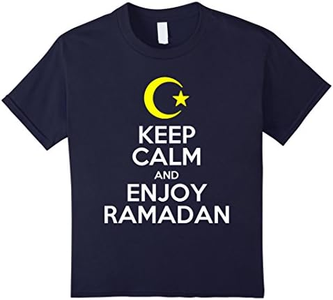 unisex-child Keep Calm And Enjoy Ramadan T-Shirt 4 Navy