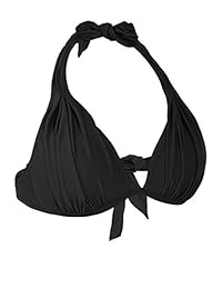 Bikini de bikini para dama con parte superior fruncida, talla triangular, parte superior