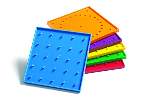 Learning Advantage 7748 Double-Sided Isometric Geo Boards, Grade: Kindergarten to 8, 6" (Pack of 6)
