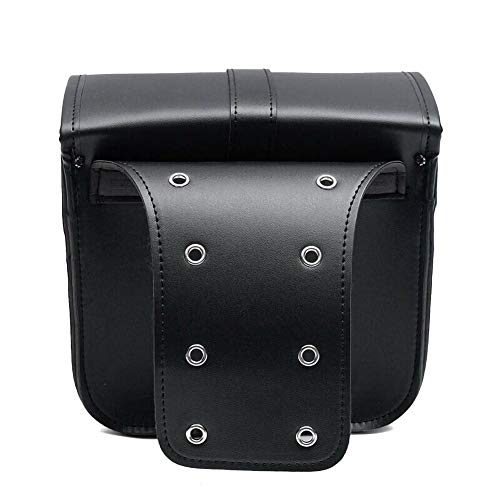 Luixxuer Pair of Motorcycle Panniers Saddle Bags, Cruiser Travel Bags, Double Luggage Packing Side Bag, Waterproof Premium PU Leather Black