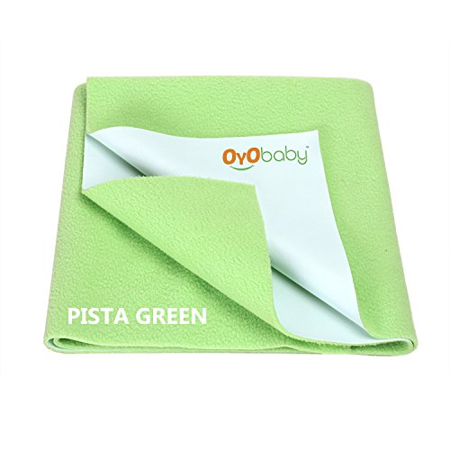 OYO BABY - Waterproof Bed protectors for Kids / Babies / incontinence / Hypoallergenic / Anti-slip / Crib Sheets / Pads / Diaper changing pad cover / liners … (Medium - ( 100cm X 70cm), Pista Green) - Thumbnail 2
